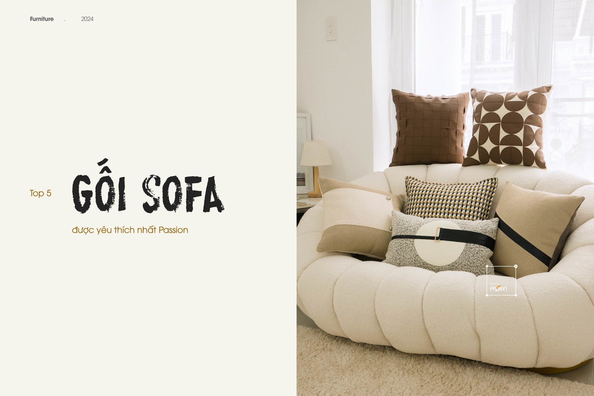 Top 5 mẫu gối sofa đẹp được yêu thích nhất nhà Passion