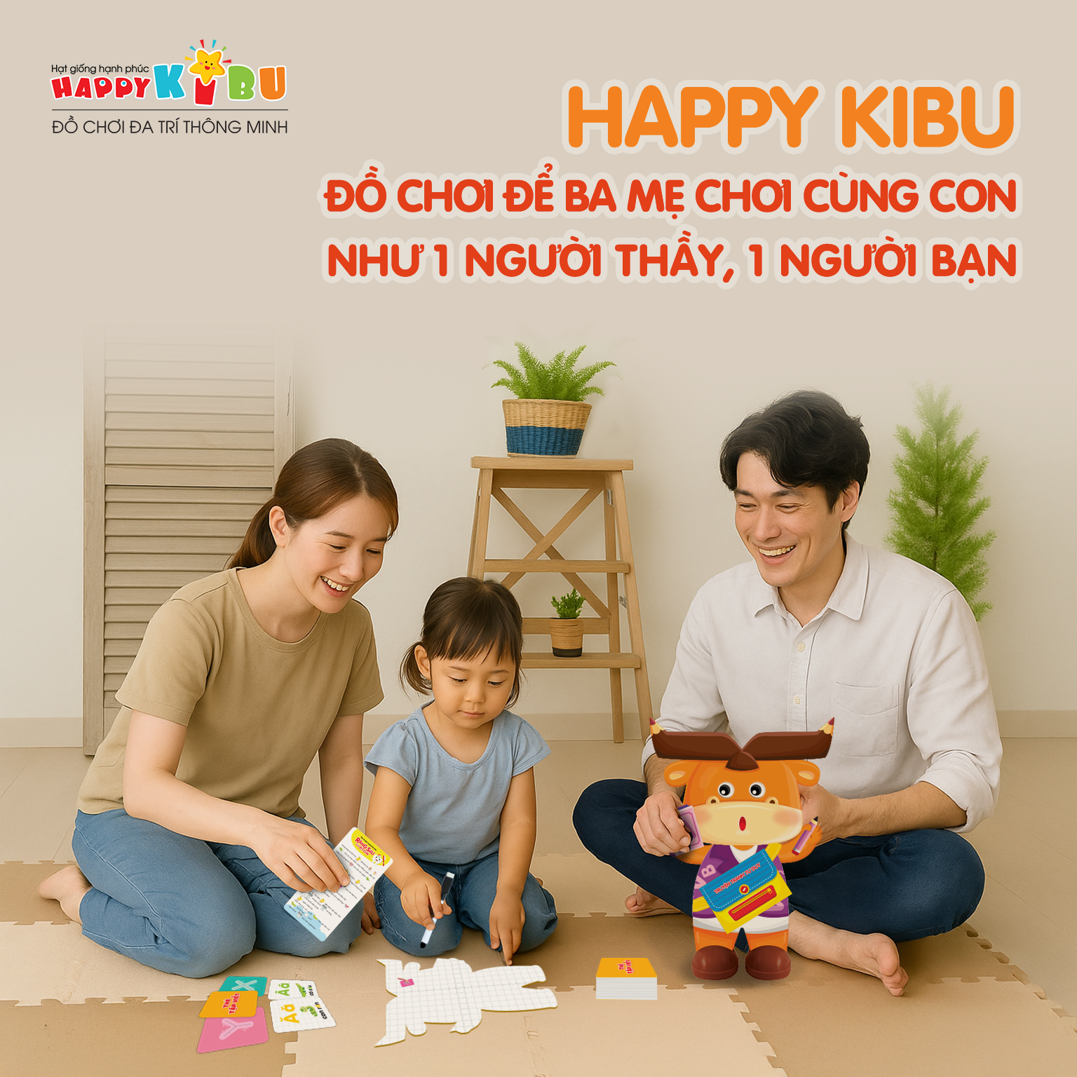 HAPPY KIBU – ĐỒ CHƠI ĐỂ BA MẸ CHƠI CÙNG CON NHƯ MỘT CHUYÊN GIA, MỘT NGƯỜI THẦY, MỘT NGƯỜI BẠN
