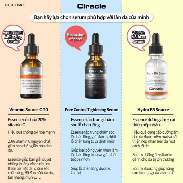 Những bạn đang lo lắng về da thì hãy sử dụng cùng với serum của Ciracle