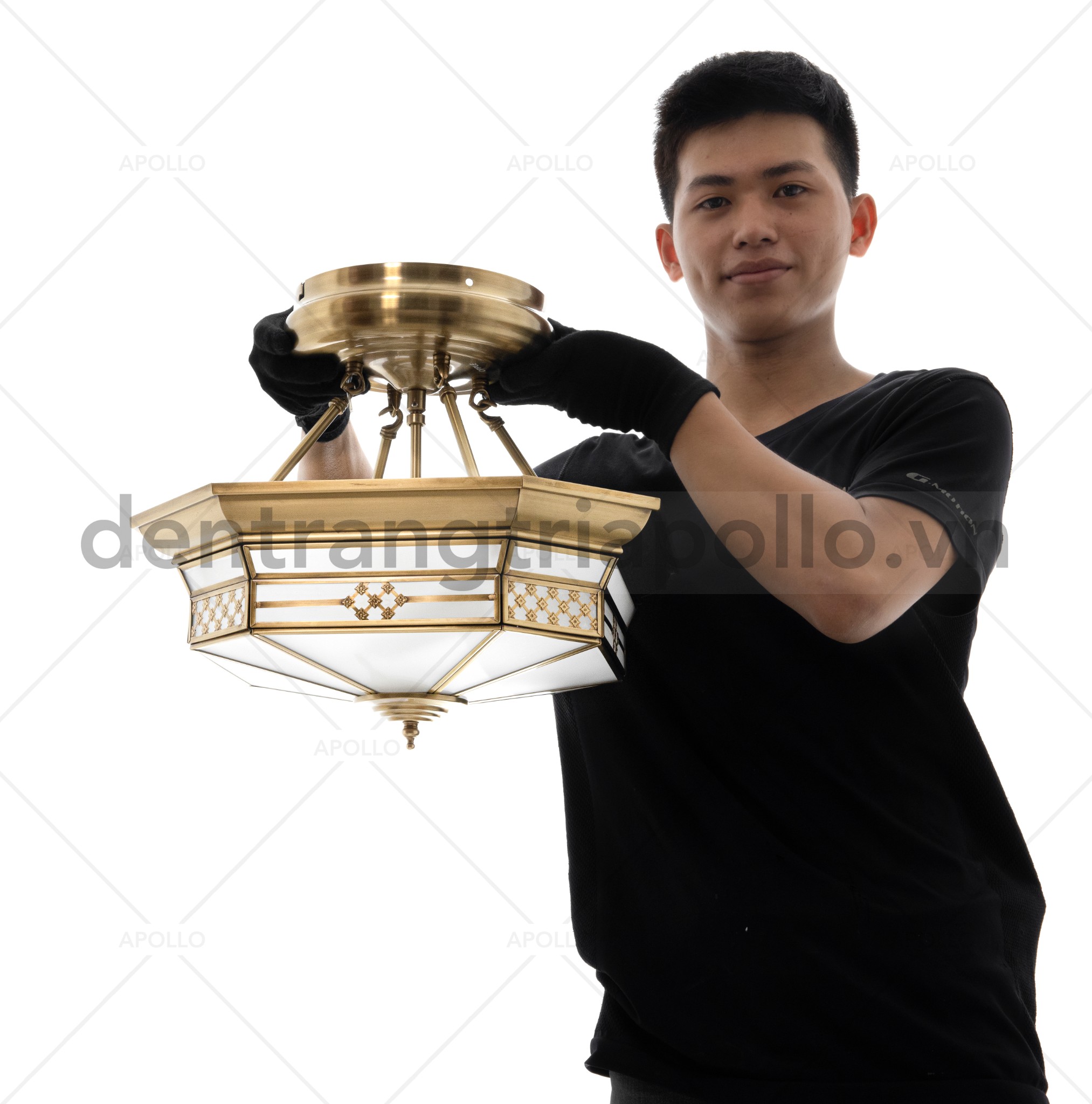 đèn treo trần đồng cổ điển