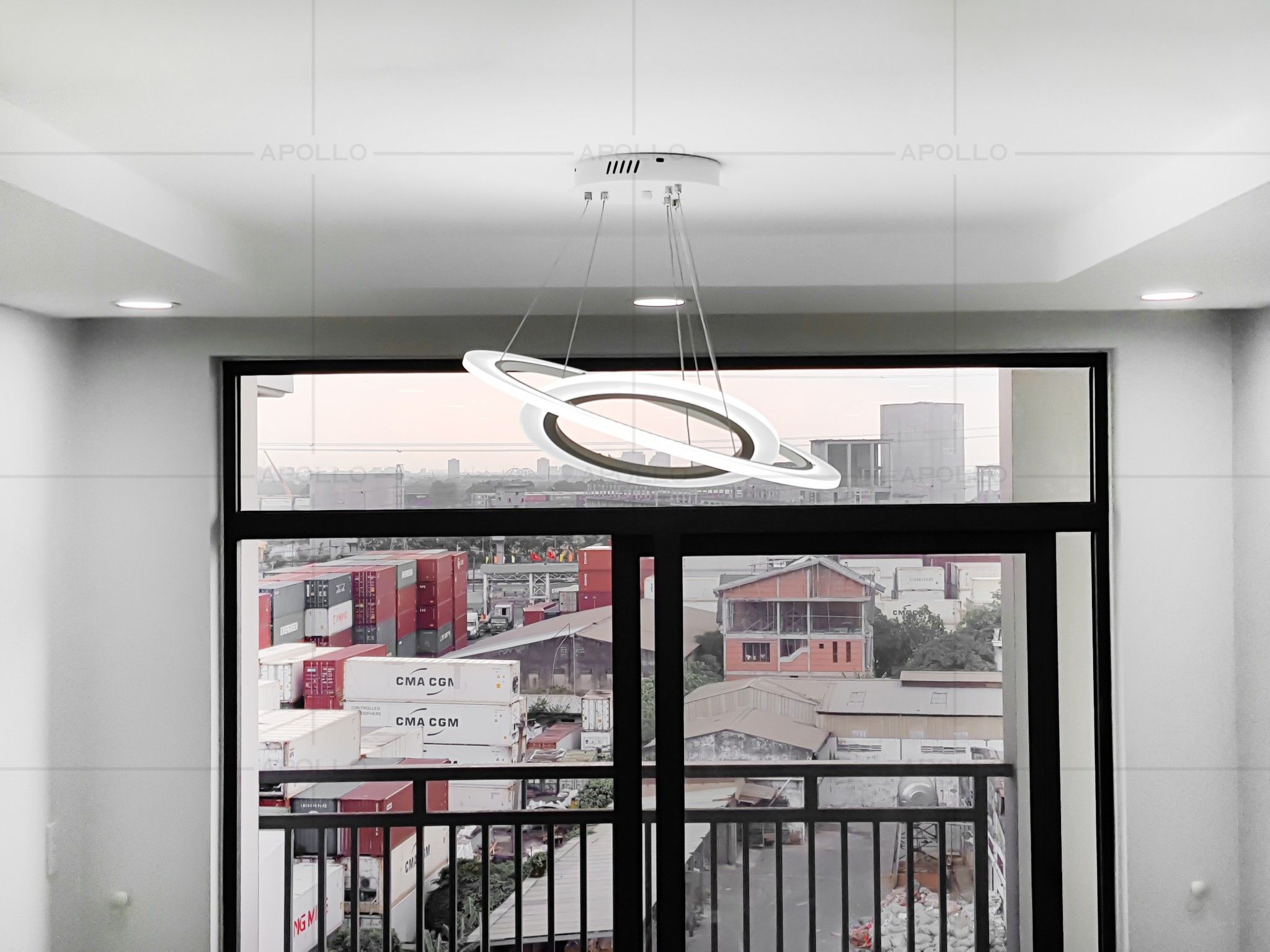 đèn thả led sao thổ 2 vòng