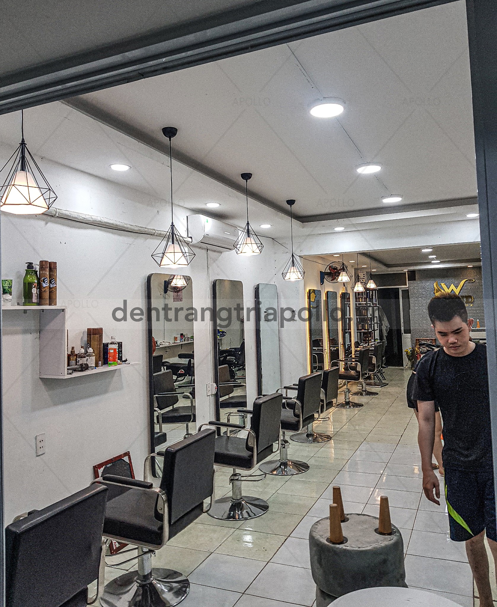 đèn thả trang trí salon tóc