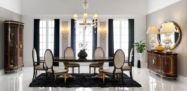 Bộ bàn ăn cổ điển hình bầu dục LE MARAIS