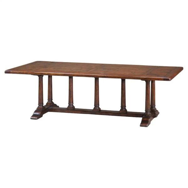Bàn ăn cổ điển hình chữ nhật 7 chân