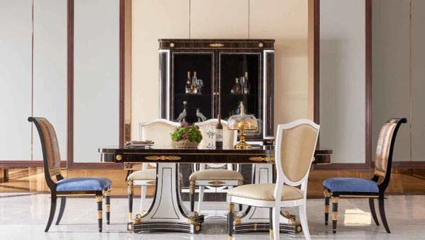 Bộ bàn ăn cổ điển chữ nhật MALMAISON