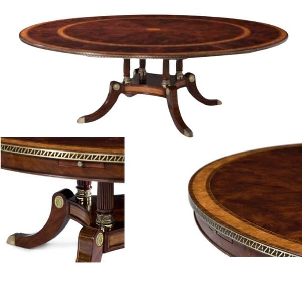 Bàn ăn tròn cổ điển có thể mở rộng Gabrielle