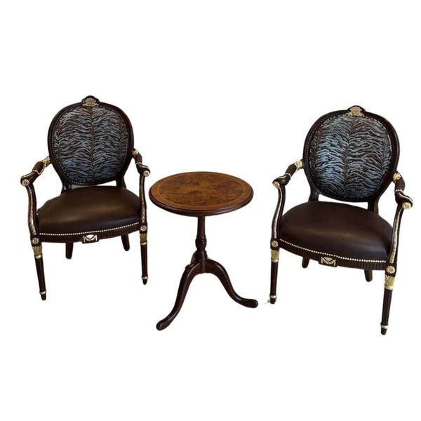 bàn side table kết hợp cùng ghế Lousi XVI