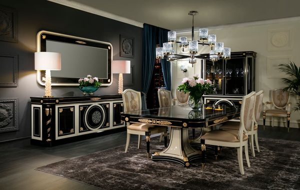 Bộ bàn ghế ăn cổ điển Malmaison phong cách hoàng gia Pháp