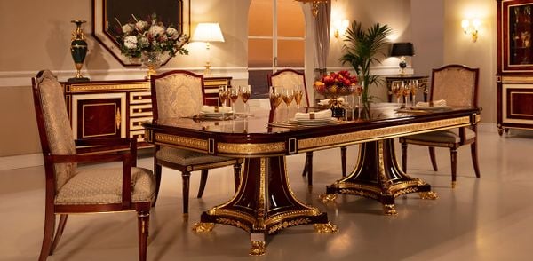 Bộ bàn ghế ăn tân cổ điển Lancaster Mariner phong cách hoàng gia