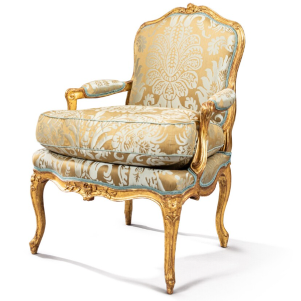 Ghế bành gỗ mạ vàng Louis XV