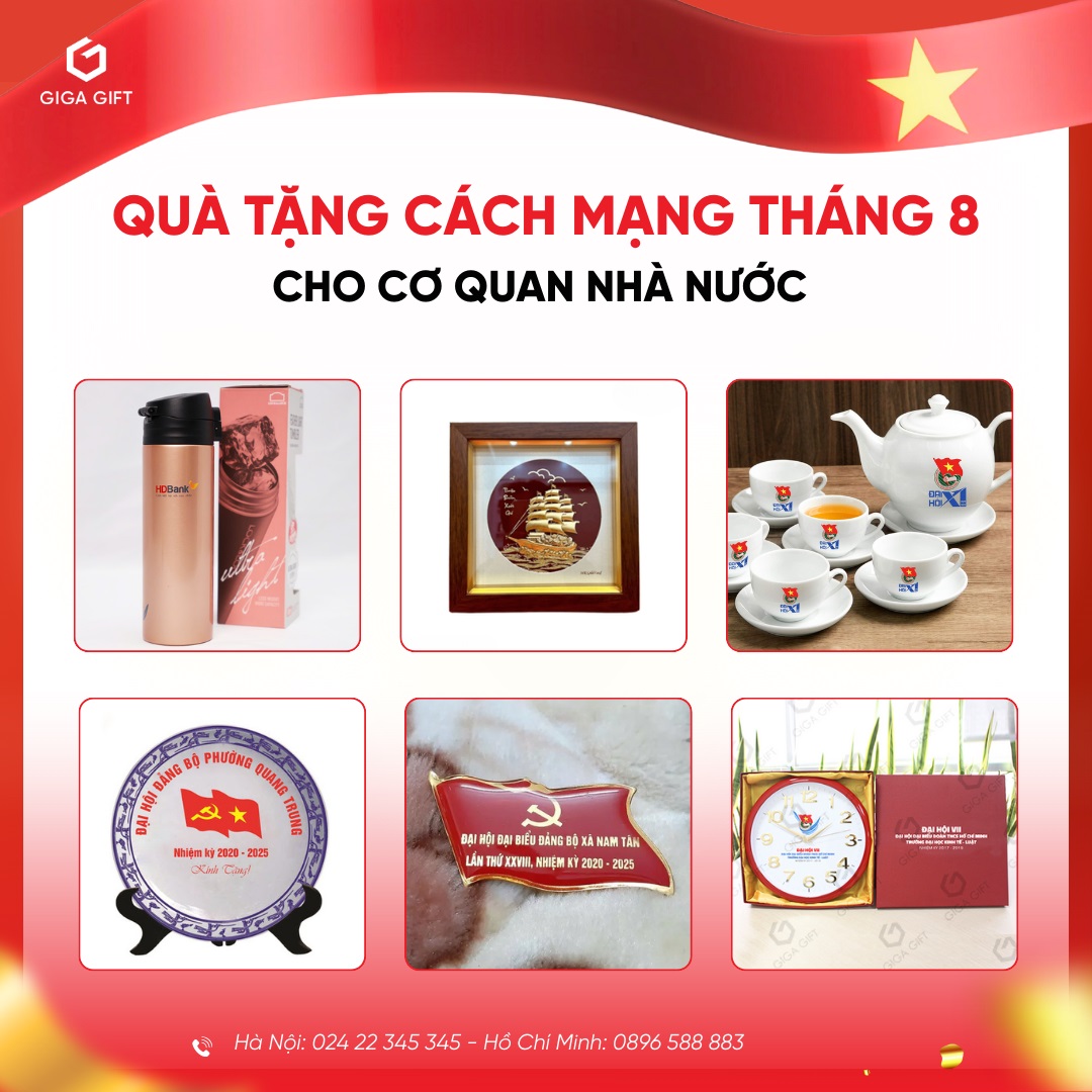 Quà tặng kỷ niệm ngày Cách mạng tháng Tám thành công&nbsp;cho cơ quan nhà nước