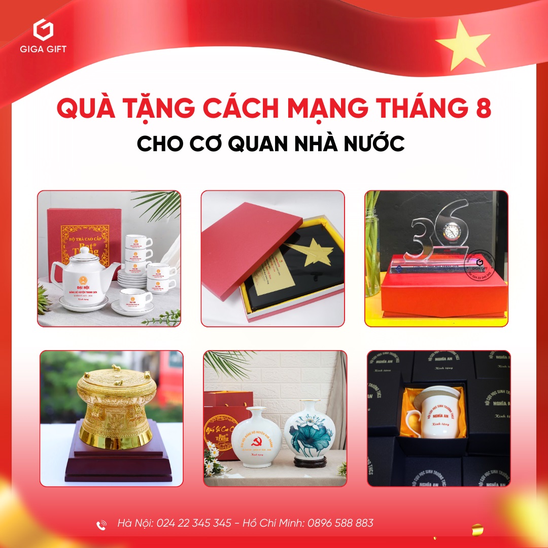 Quà tặng kỷ niệm ngày Cách mạng tháng Tám thành công&nbsp;cho cơ quan nhà nước