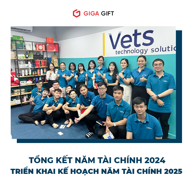 Ảnh chụp tập thể nhân sự tại Giga Gift trụ sở Hà Nội tham gia Họp Báo cáo Tổng kết năm tài chính 2024 Và kế hoạch triển khai năm tài chính 2025