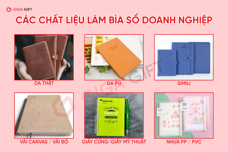 6 loại chất liệu làm bìa sổ tay doanh nghiệp phổ biến nhất