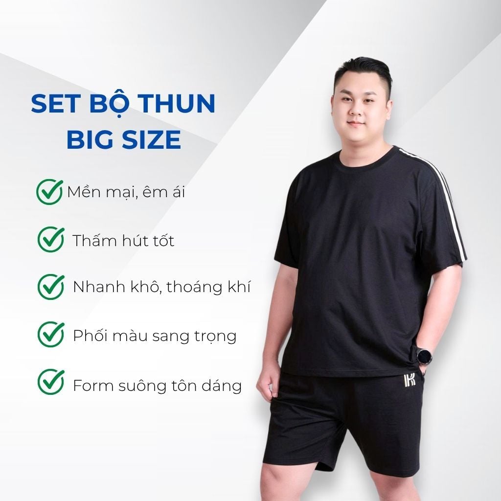 Mô tả chi tiết set bộ thun big size nam Akyoo