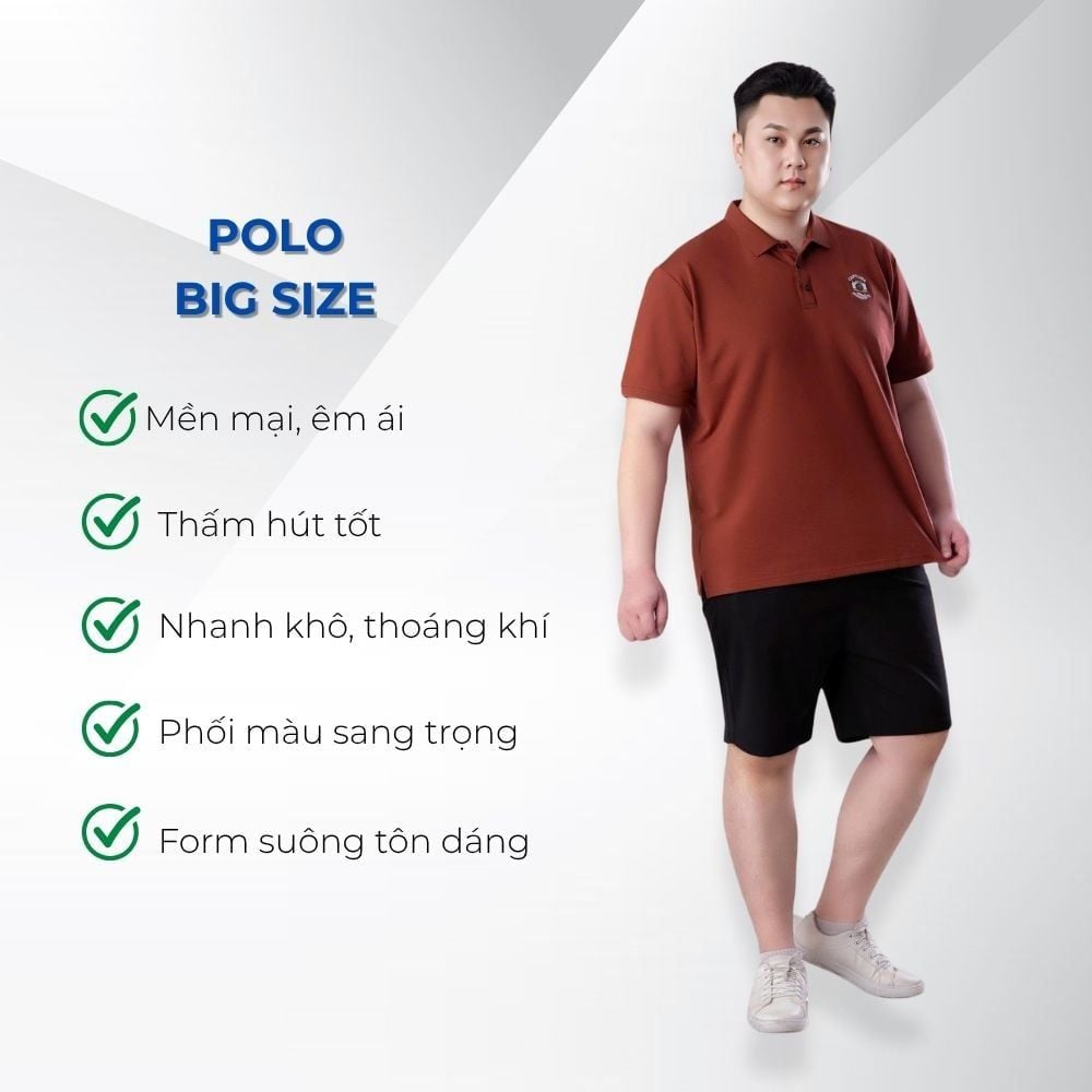 Mô tả chi tiết áo polo cam big size nam Akyoo