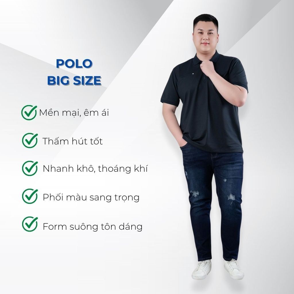 Mô tả chi tiết áo polo xanh a8 big size nam Akyoo