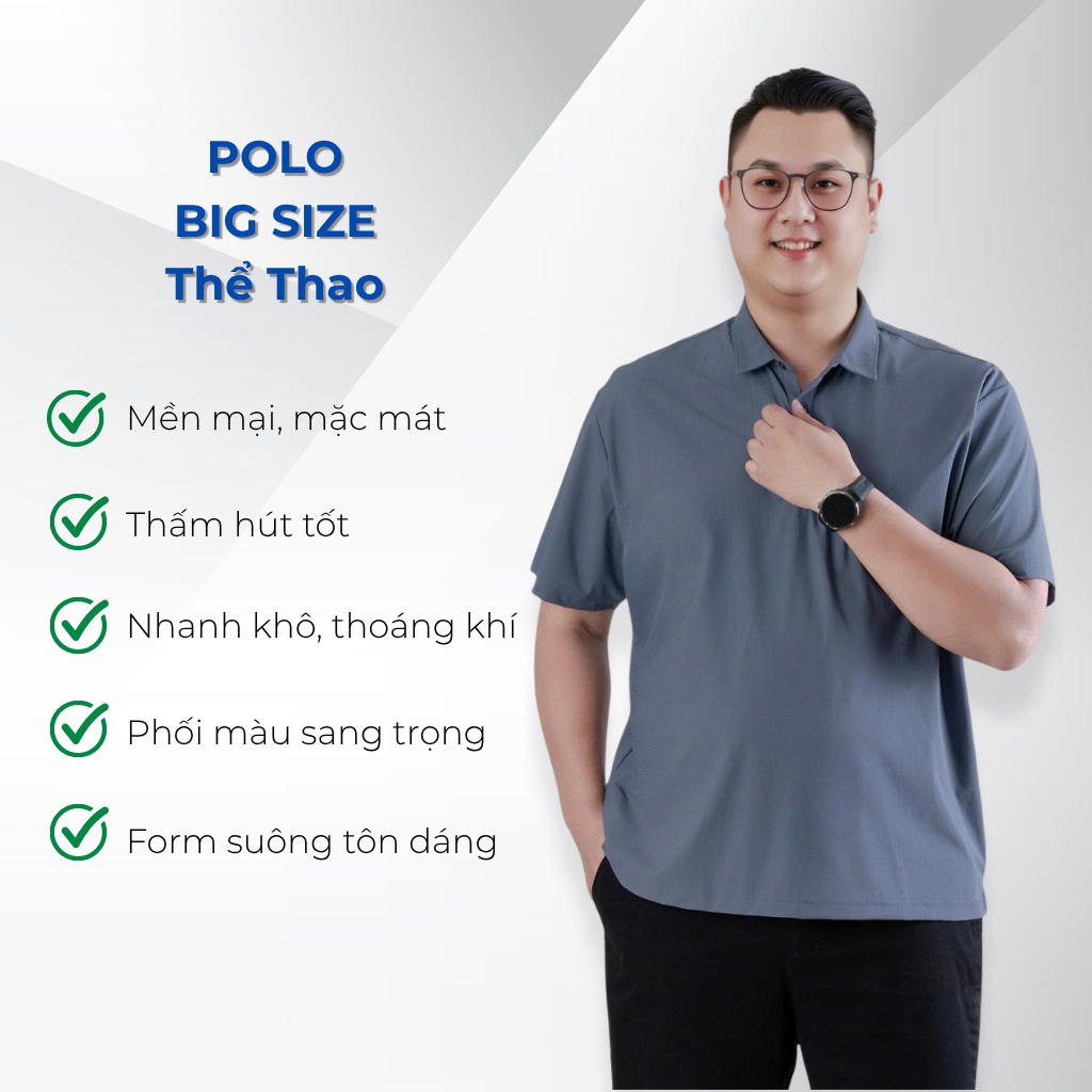 Mô tả chi tiết áo polo vải thể thao big size nam Akyoo