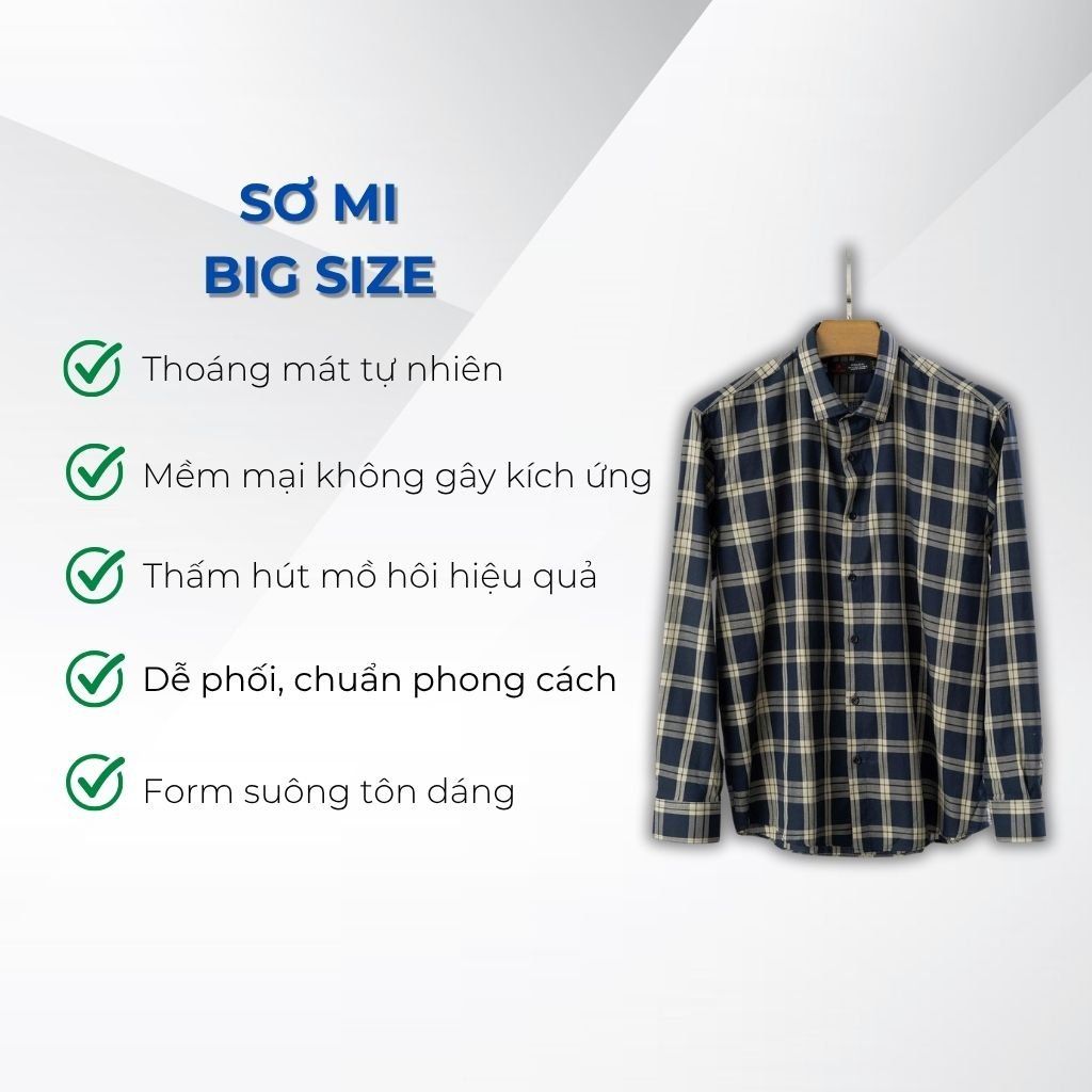 Mô tả áo sơ mi sọc big size nam AKYOO