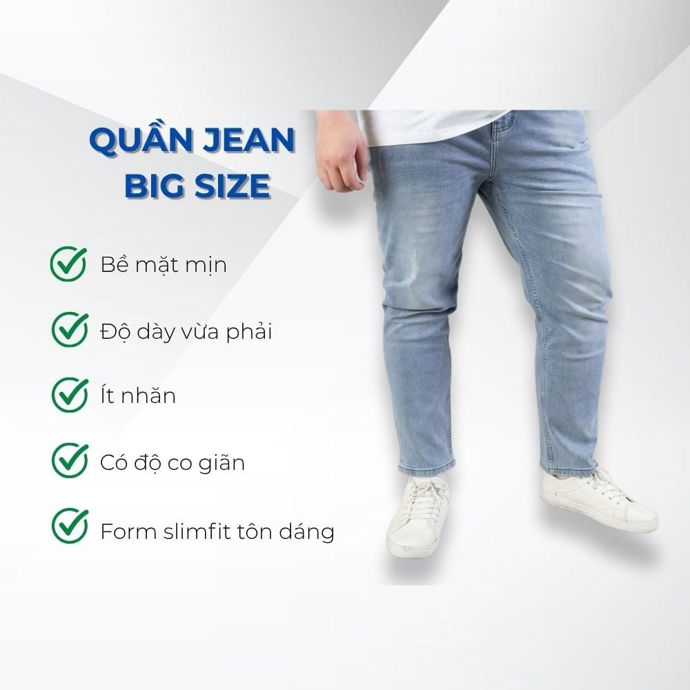 Mô tả chi tiết quần jean xanh b2 big size nam Akyoo