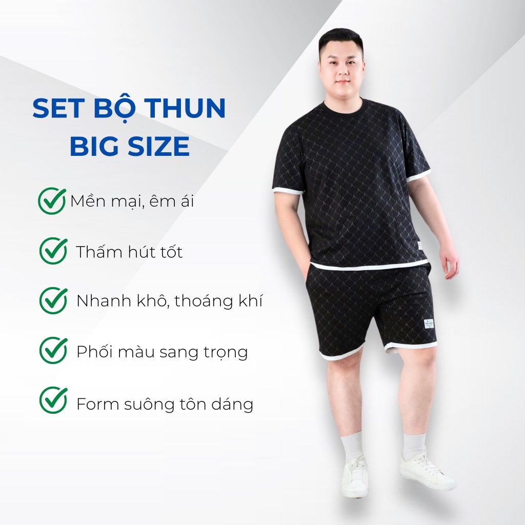 Mô tả set bộ thun đen in big size nam Akyoo