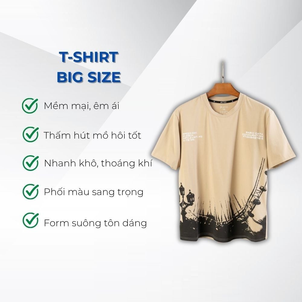 Mô tả chi tiết áo thun ghi in big size nam Akyoo