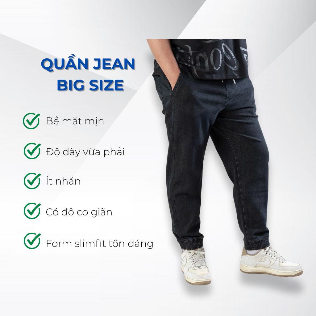 Mô tả quần jogger jean big size nam Akyoo