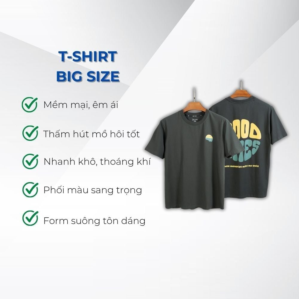 Mô tả chi tiết áo thun xám d1 big size nam Akyoo