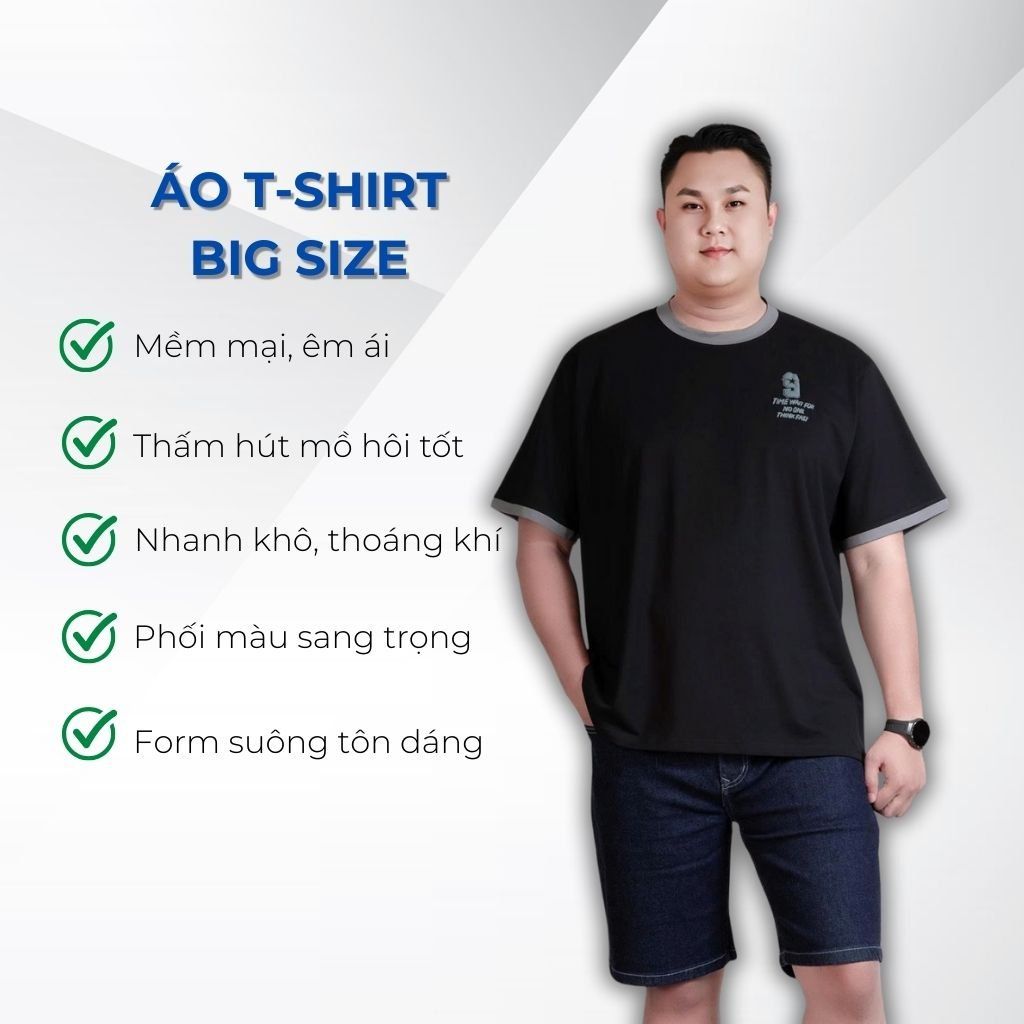Mô tả chi tiết áo thun đen d7 big size nam Akyoo