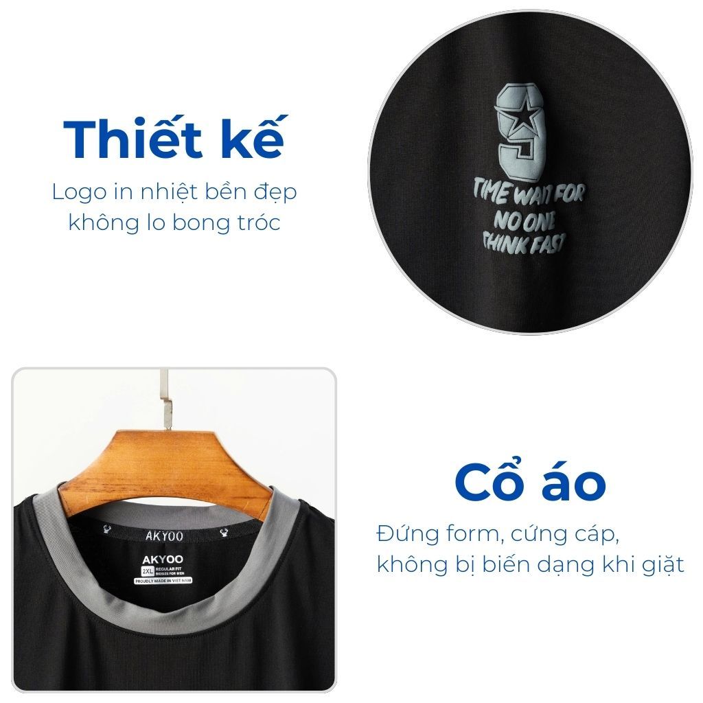 Mô tả chi tiết áo thun đen d7 big size nam Akyoo