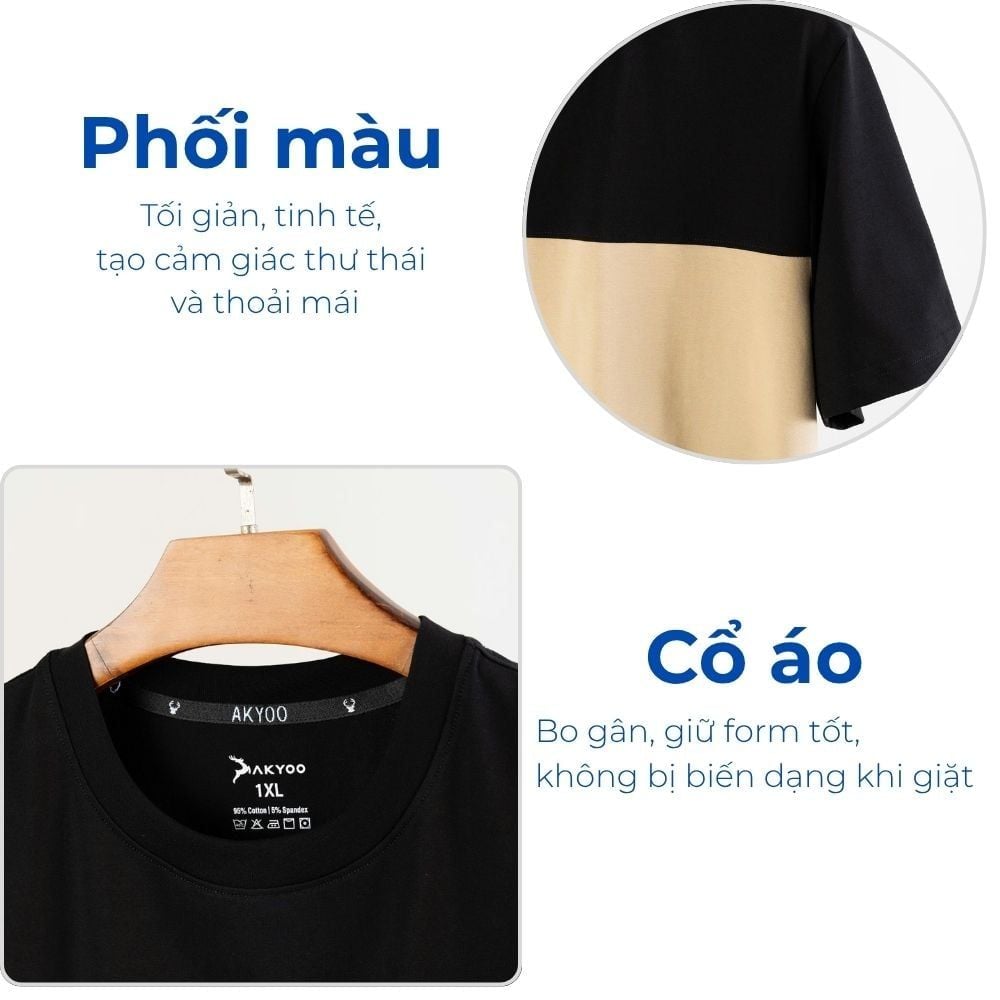 Mô tả chi tiết set bộ t đen big size nam Akyoo