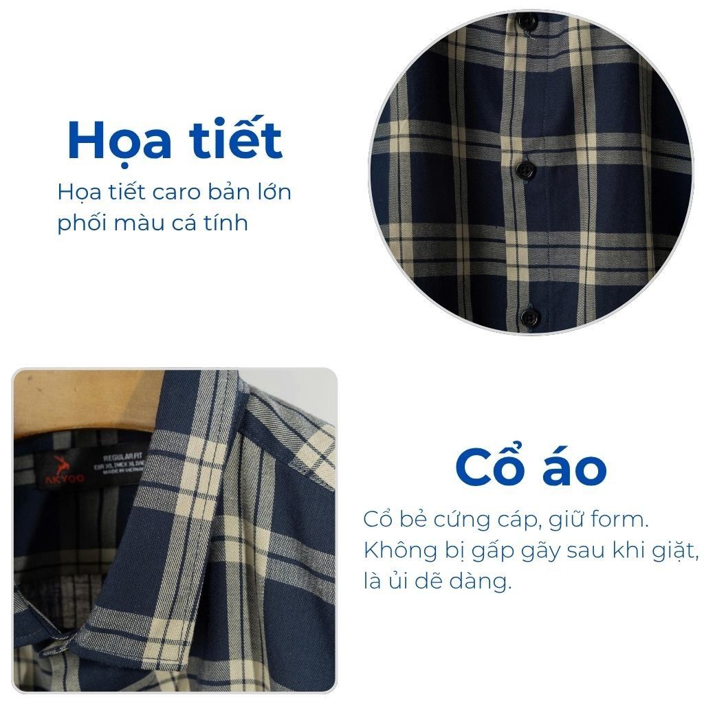 Mô tả áo sơ mi sọc big size nam AKYOO