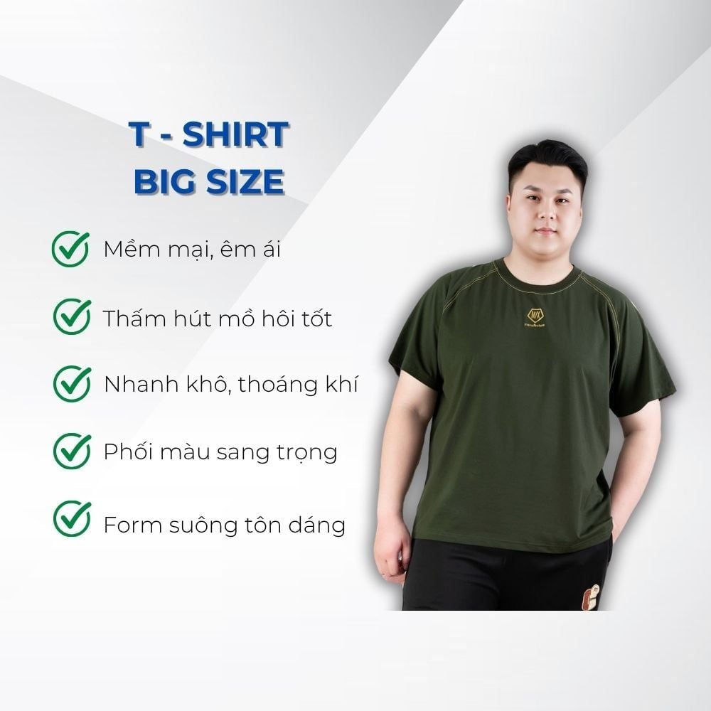 Mô tả áo thun xanh c6 big size nam Akyoo