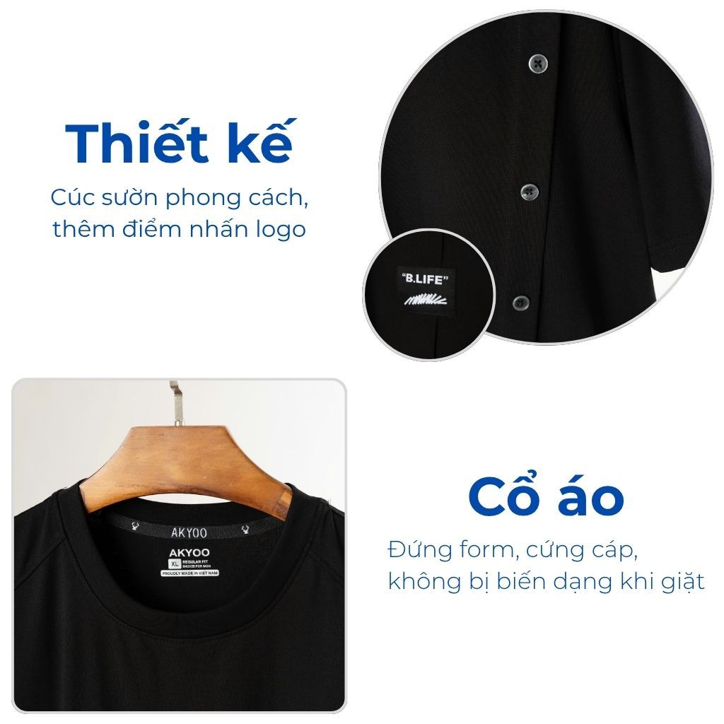 Mô tả chi tiết áo thun đen d2 big size nam Akyoo
