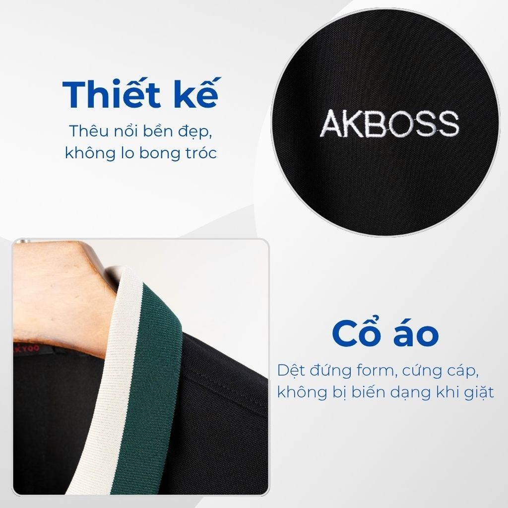 Mô tả chi tiết áo polo viền xanh big size nam Akyoo
