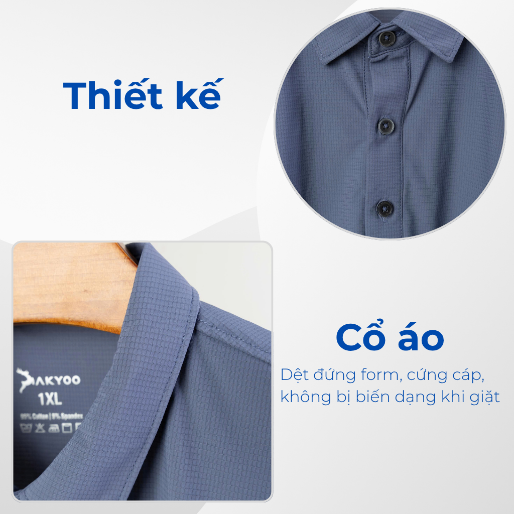Mô tả chi tiết áo polo vải thể thao big size nam Akyoo
