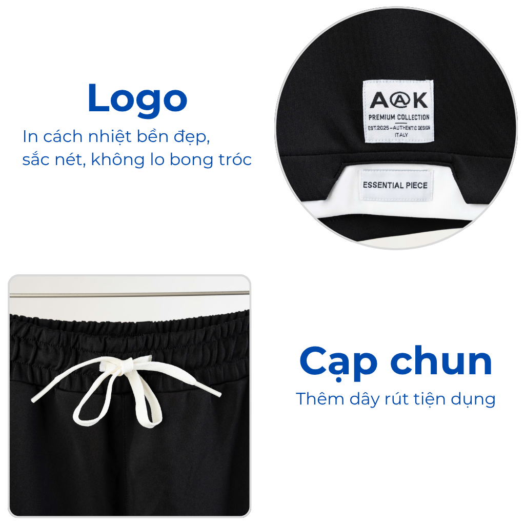 Mô tả chi tiết quần short thun đen b3 big size nam Akyoo
