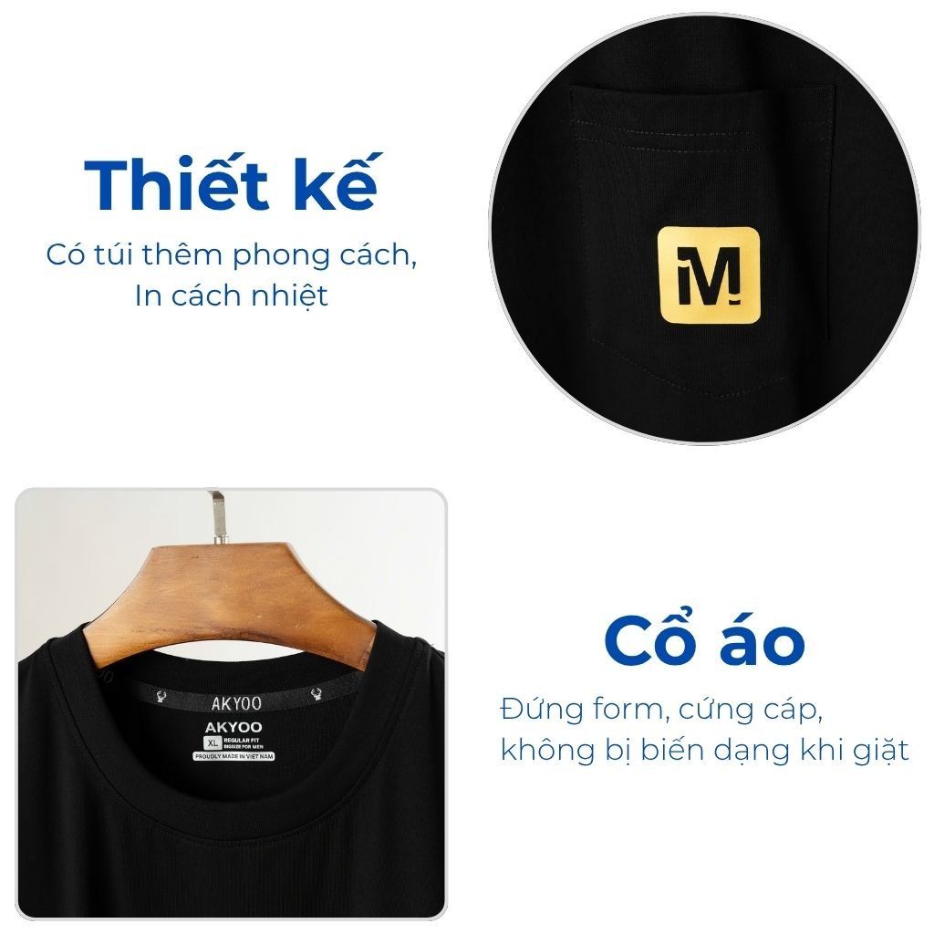 Mô tả chi tiết áo thun đen d1 big size nam Akyoo