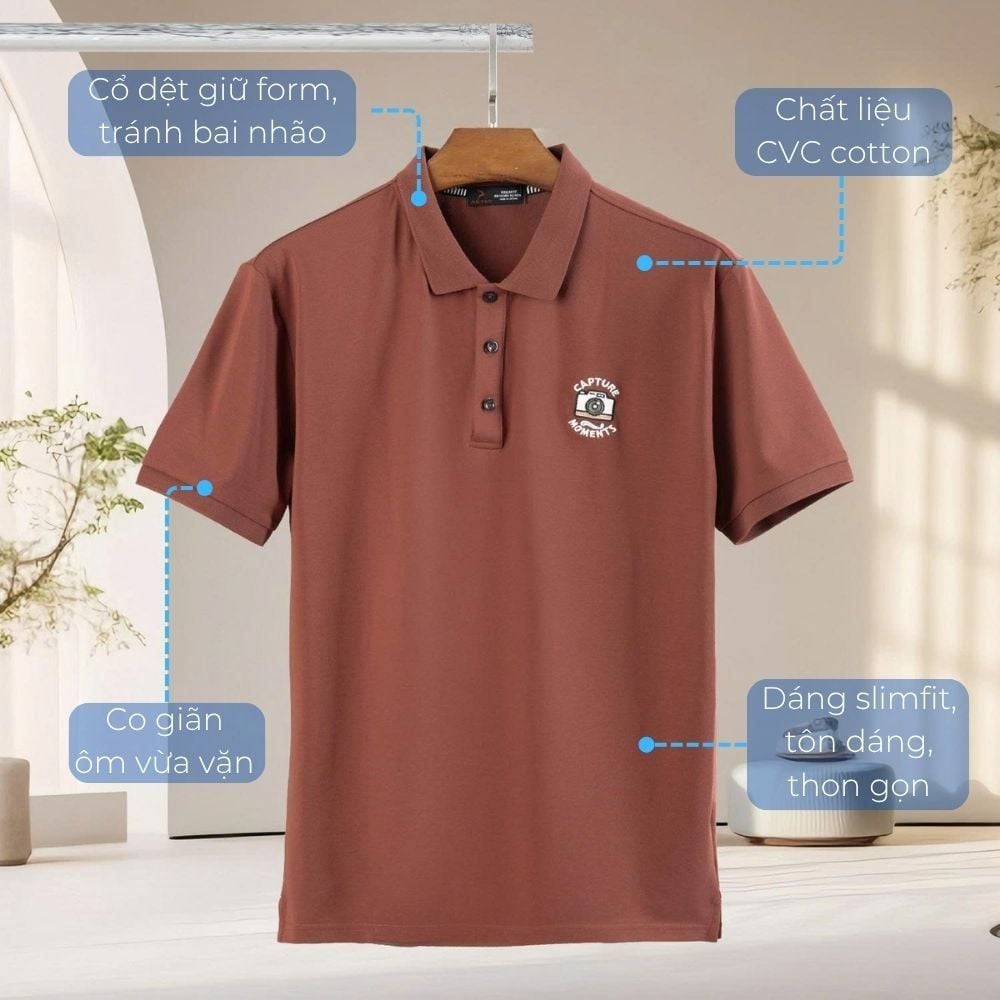 Mô tả chi tiết áo polo cam big size nam Akyoo