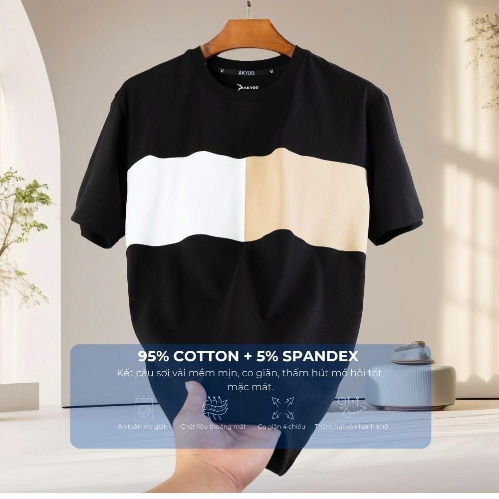 Mô tả chi tiết set bộ t đen big size nam Akyoo