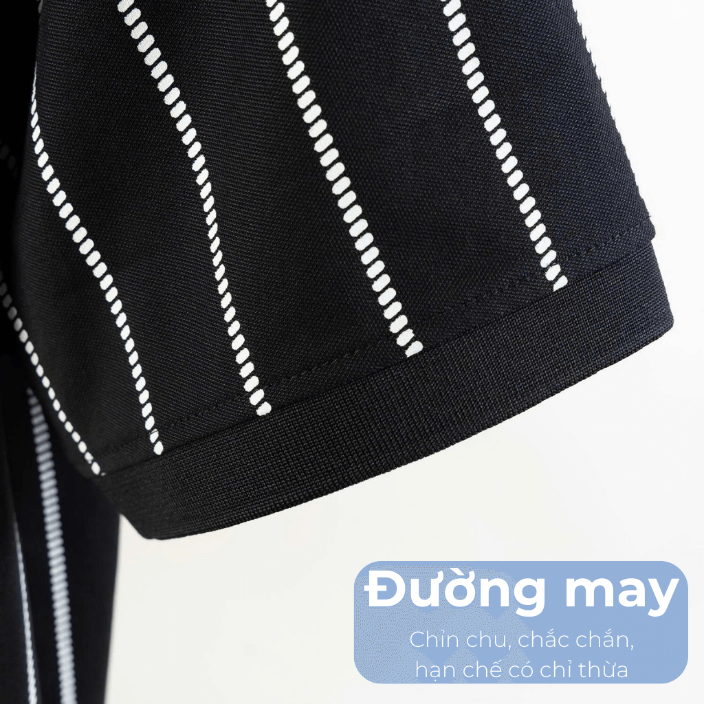 Mô tả chi tiết áo polo kẻ đen big size nam Akyoo