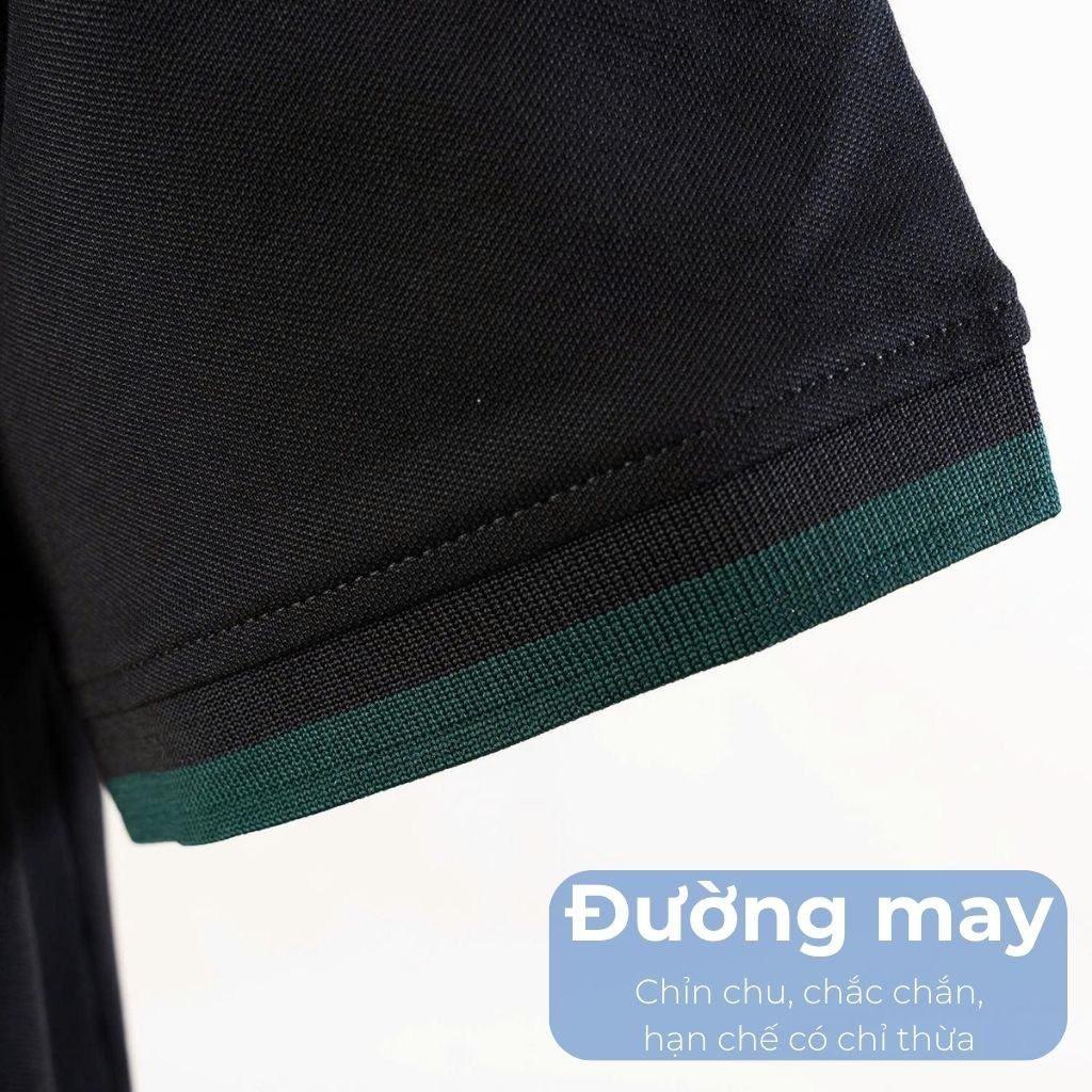 Mô tả chi tiết áo polo viền xanh big size nam Akyoo