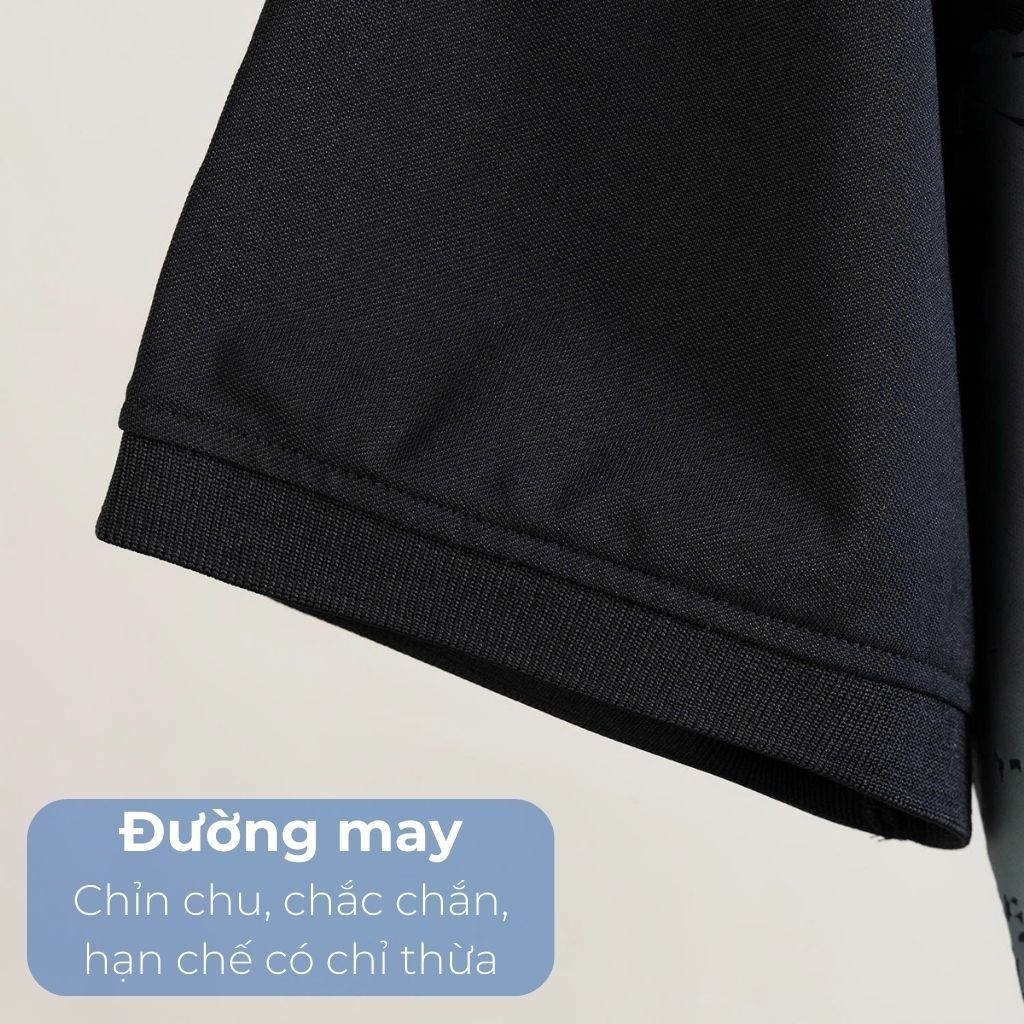 Mô tả chi tiết áo polo đen in big size nam Akyoo