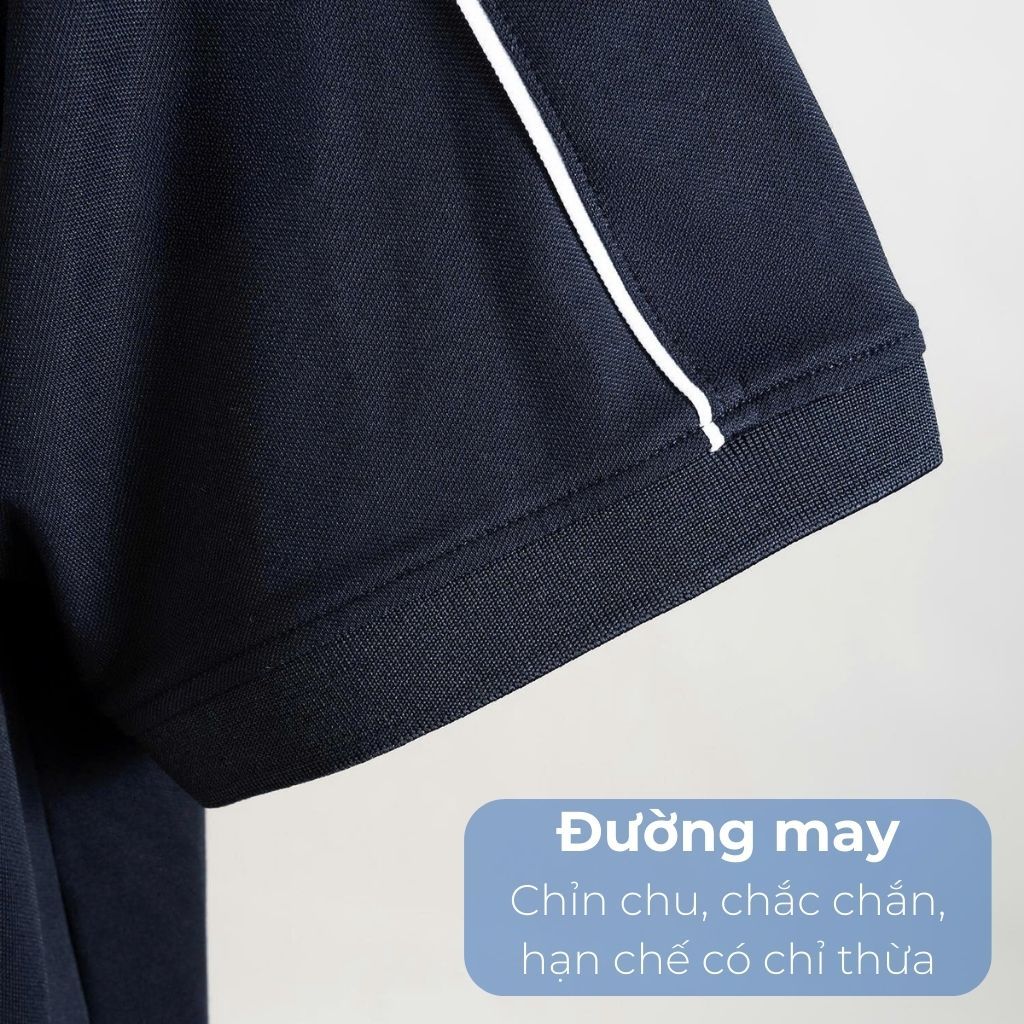 Mô tả chi tiết áo polo xanh đen big size nam Akyoo