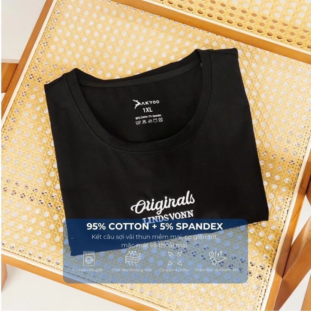 Mô tả chi tiết áo ba lỗ cotton đen họa tiết big size nam Akyoo