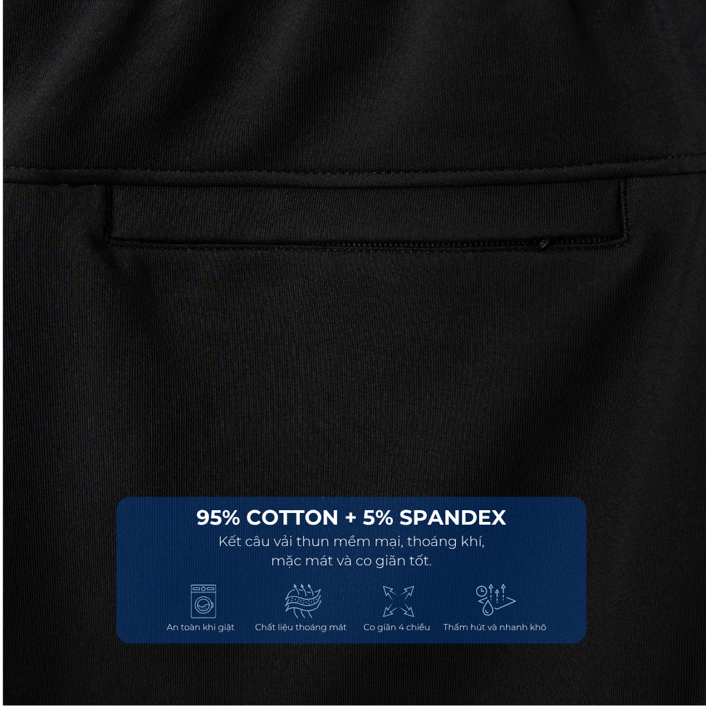 Mô tả chi tiết quần short thun đen b3 big size nam Akyoo