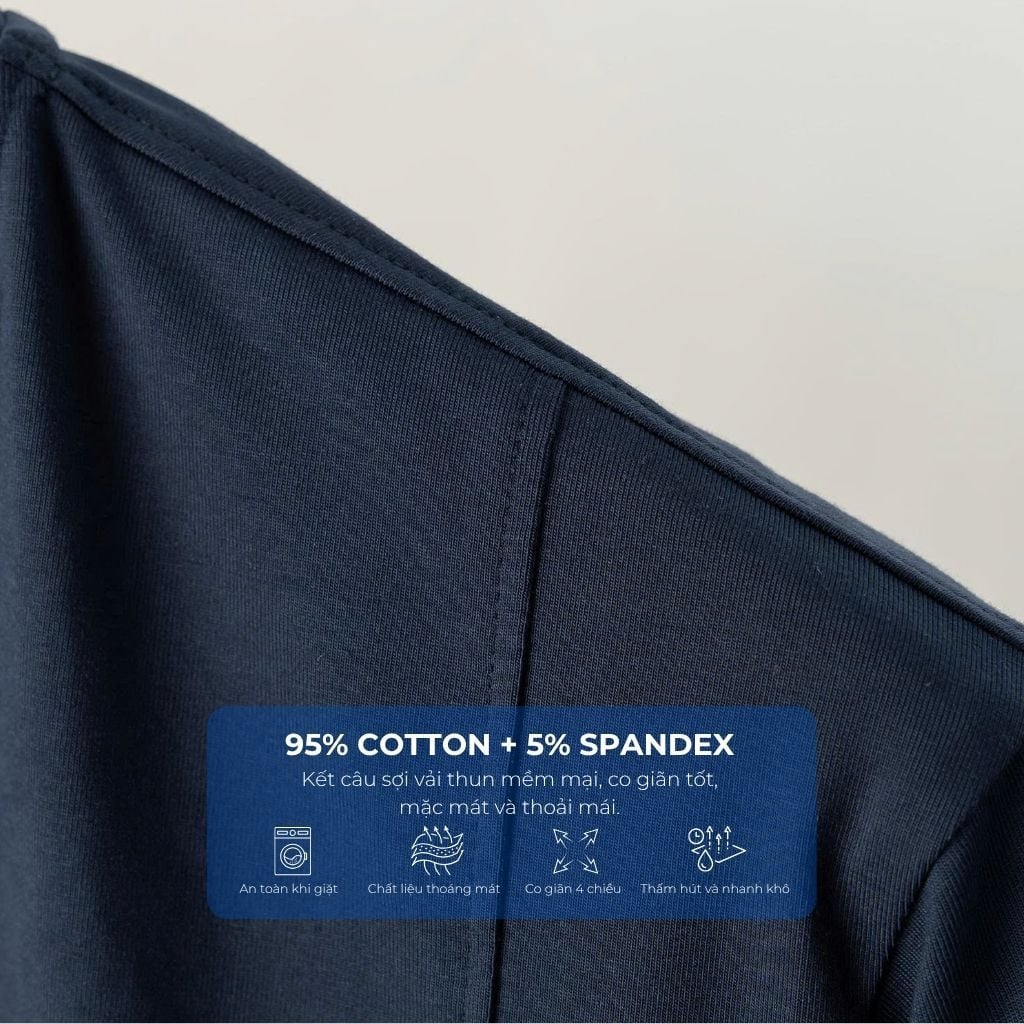 Mô tả chi tiết áo thun xanh đen big size nam Akyoo