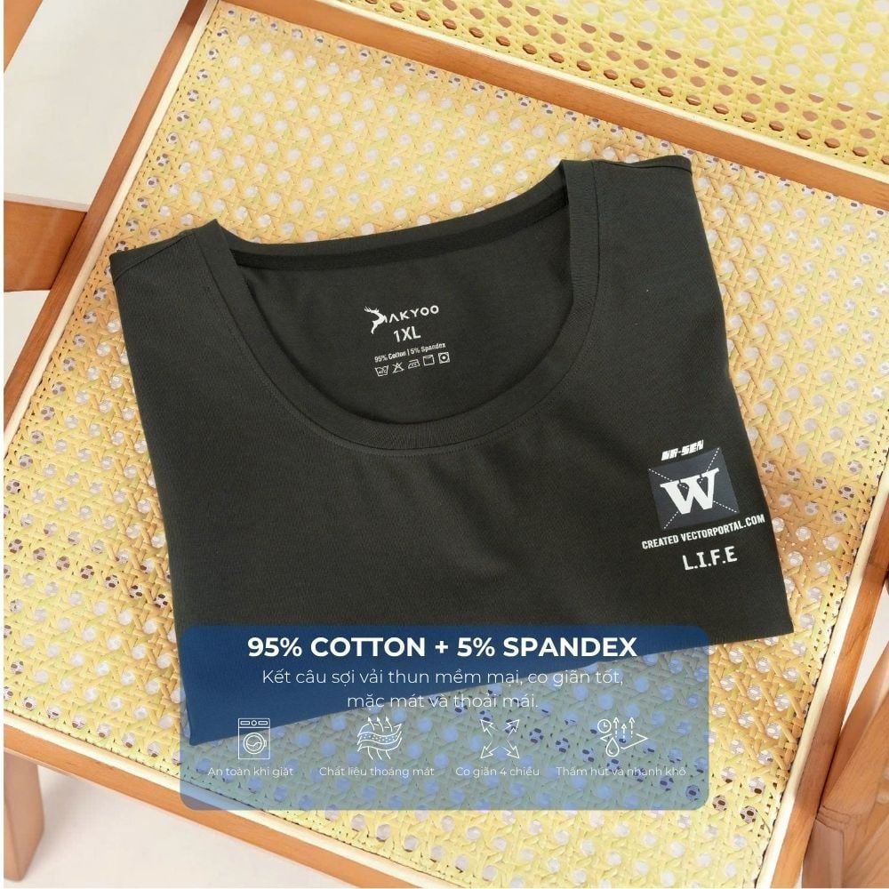 Mô tả chi tiết áo ba lỗ cotton ghi big size nam Akyoo
