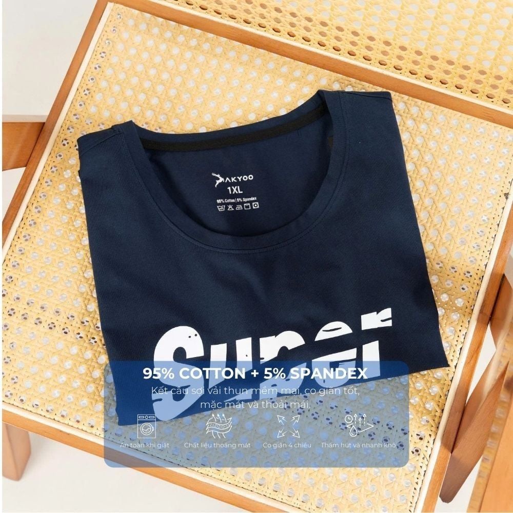 Mô tả chi tiết áo ba lỗ cotton xanh than big size nam Akyoo