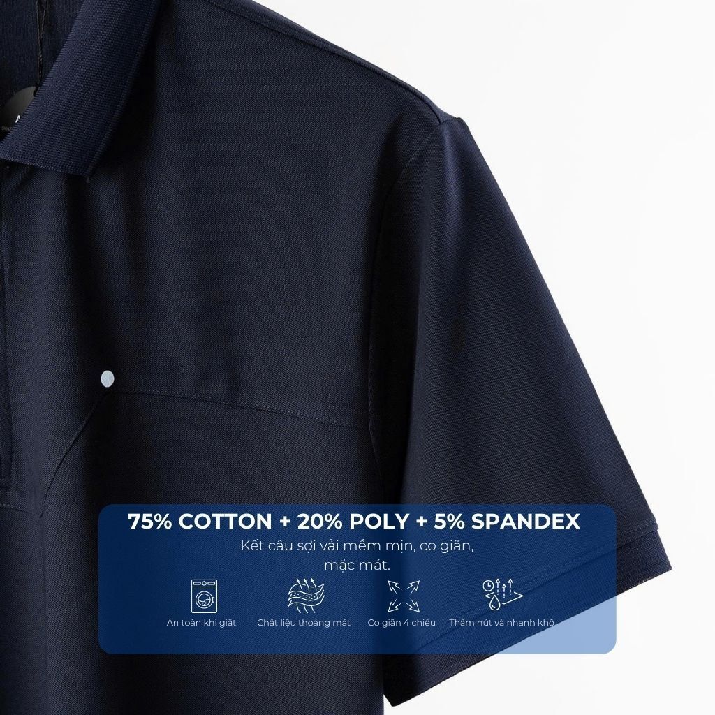 Mô tả chi tiết áo polo xanh a8 big size nam Akyoo
